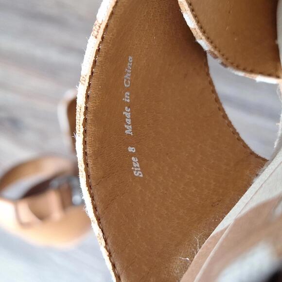 Dolce Vita Brown Zebra Print Ankle Strap Open Toe Wedge Heel Size 8 - Picture 9 of 9